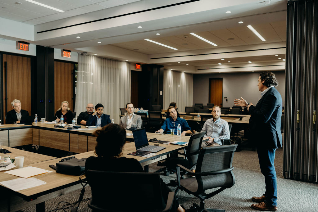 Locke team presenting to partners